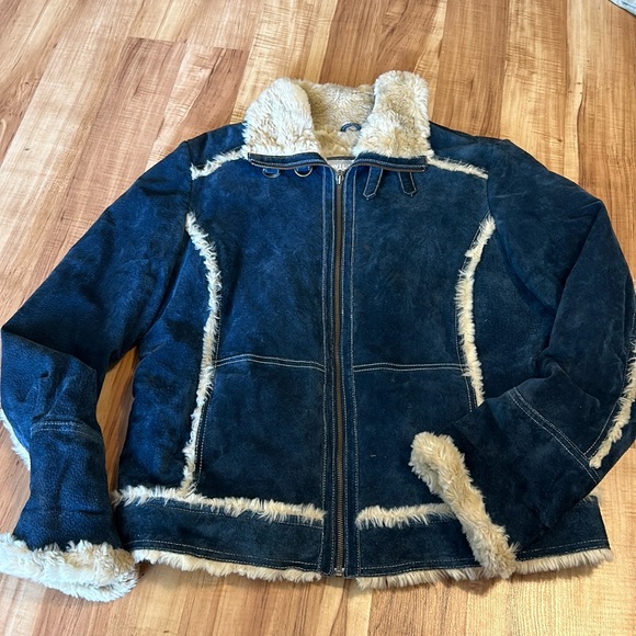 Wilson Jackets & Blazers - Wilsons Leather Blue Suede Jacket Womens Large Faux
Shearling Y2K Pennylane